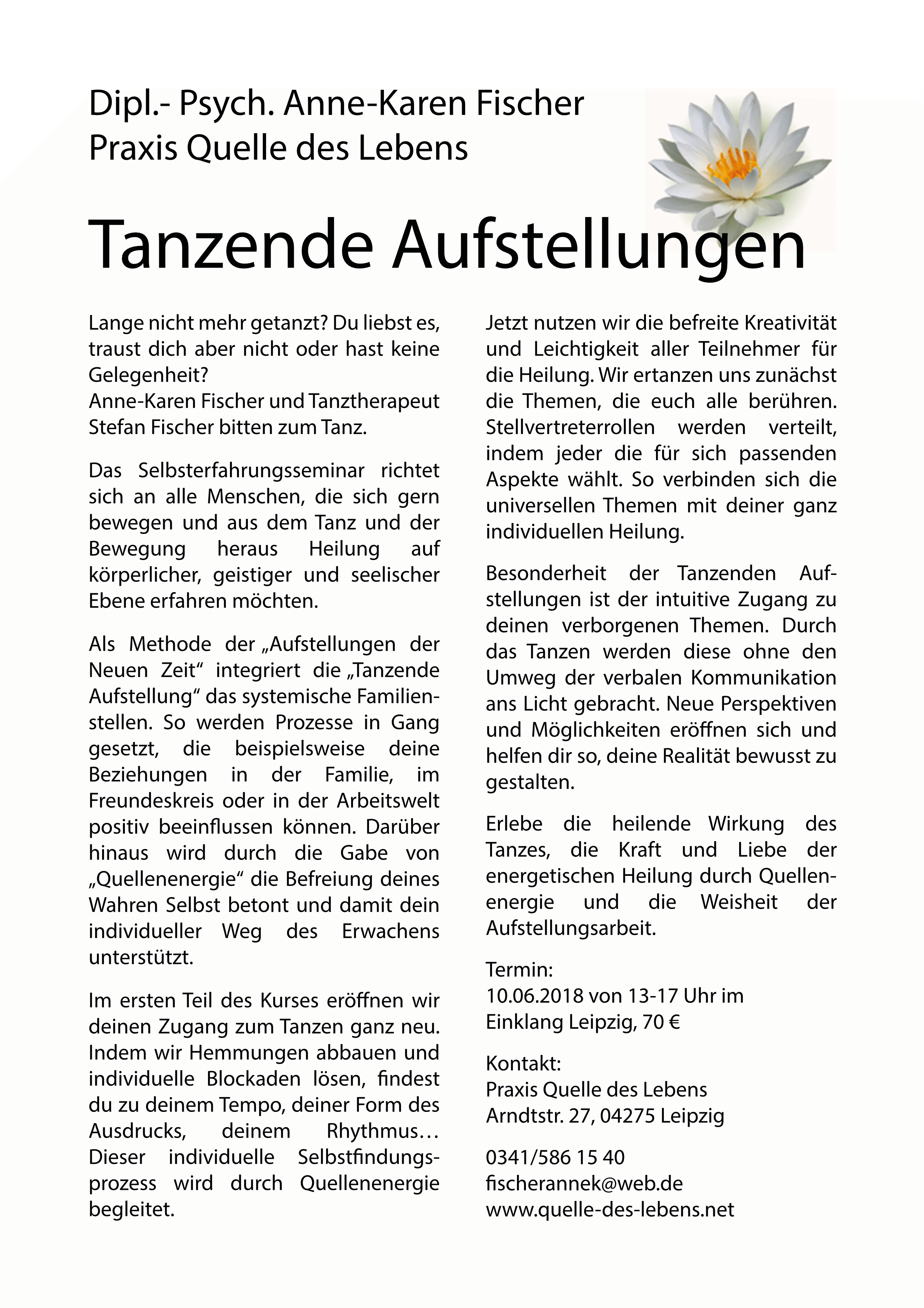 Flyer Tanzende Aufstellung